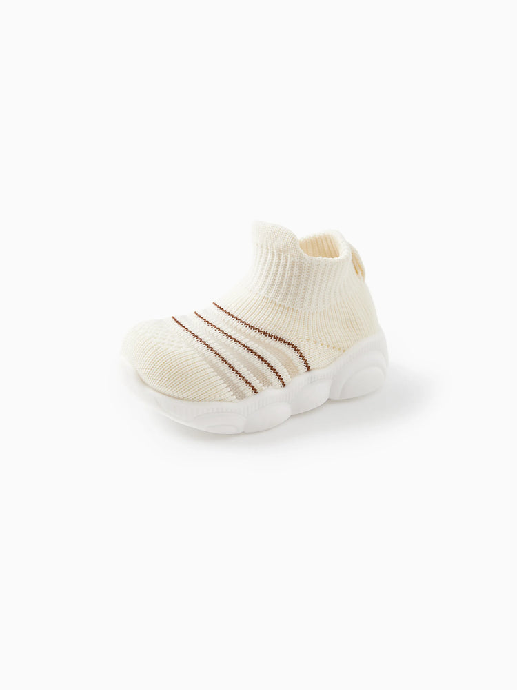 Chaussures de sport rayées beiges pour bébé/enfant