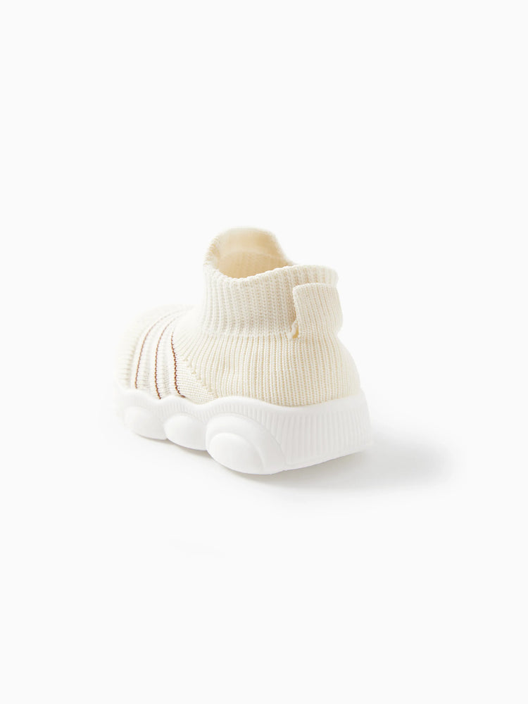 Chaussures de sport rayées beiges pour bébé/enfant