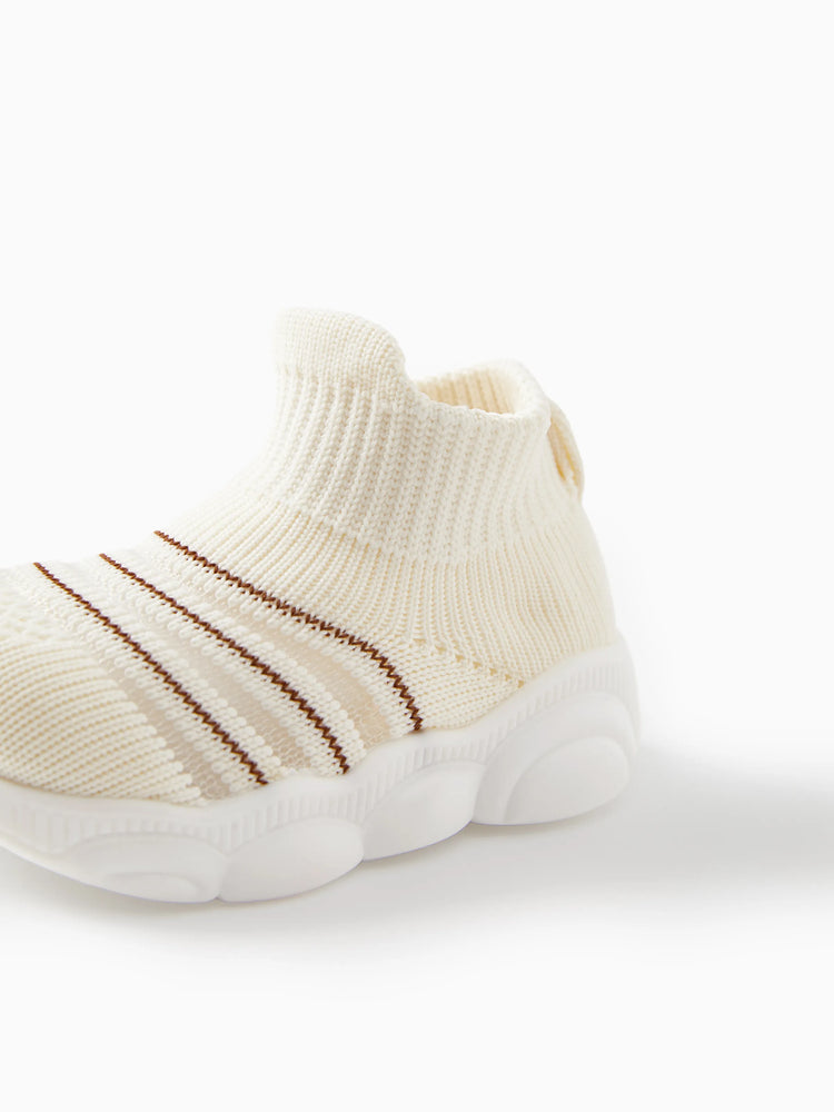 Chaussures de sport rayées beiges pour bébé/enfant