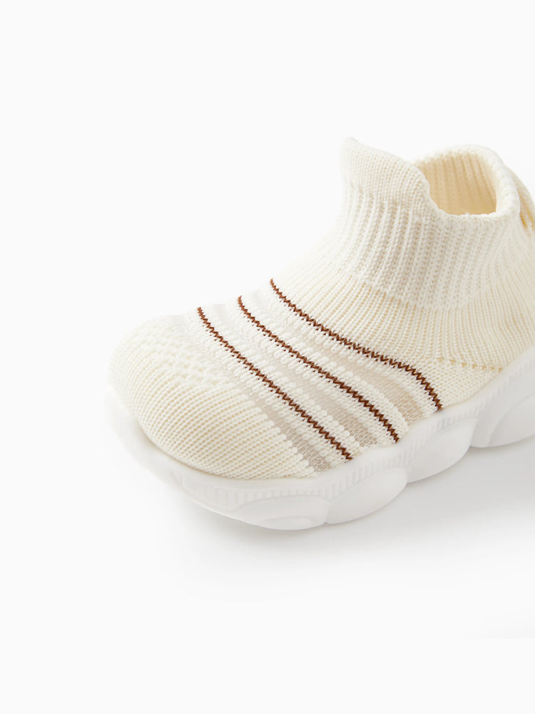 Chaussures de sport rayées beiges pour bébé/enfant