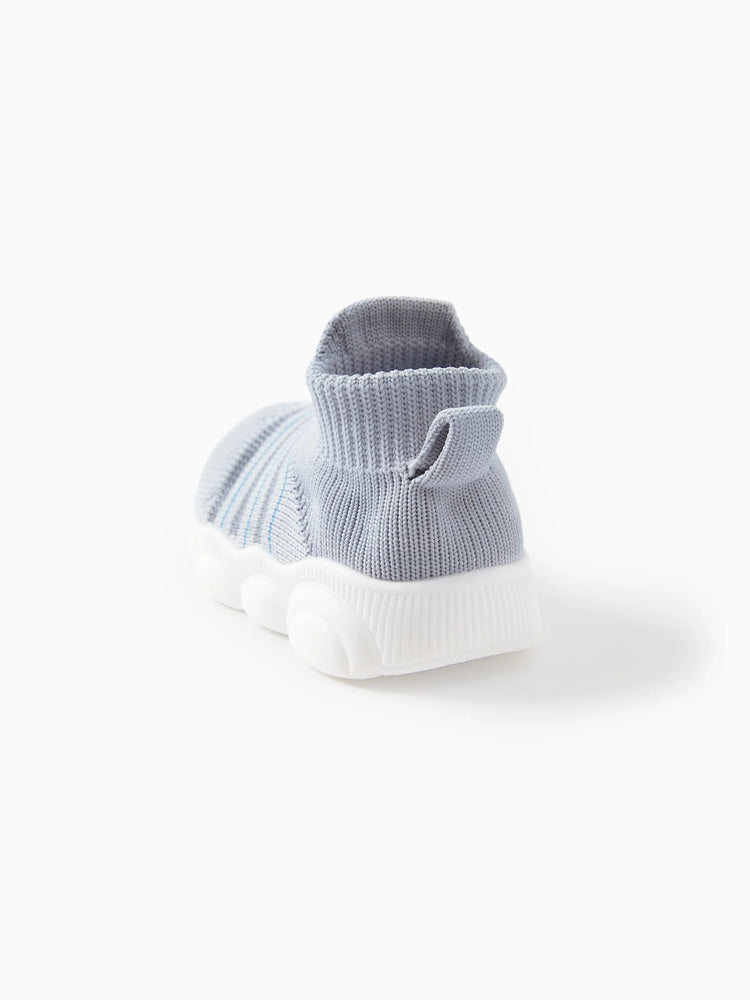 Chaussures de sport rayées pour bébé/enfant en bas âge, gris bleuté