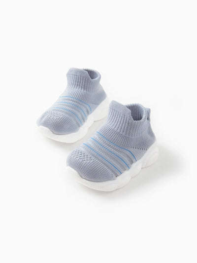 Chaussures de sport rayées pour bébé/enfant en bas âge, gris bleuté