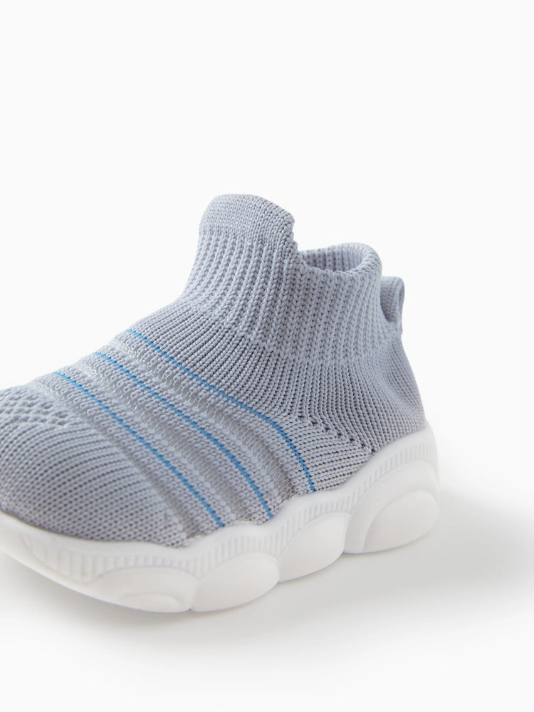 Chaussures de sport rayées pour bébé/enfant en bas âge, gris bleuté