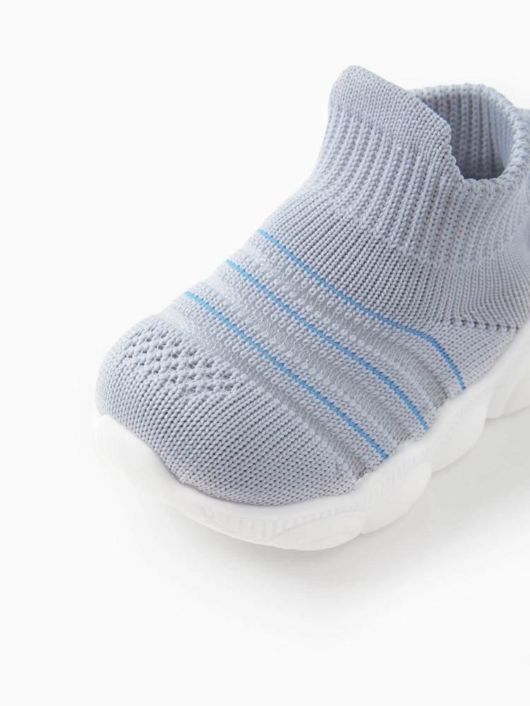 Chaussures de sport rayées pour bébé/enfant en bas âge, gris bleuté