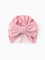 Bonnet à nœud papillon uni pour bébé/enfant, rose clair