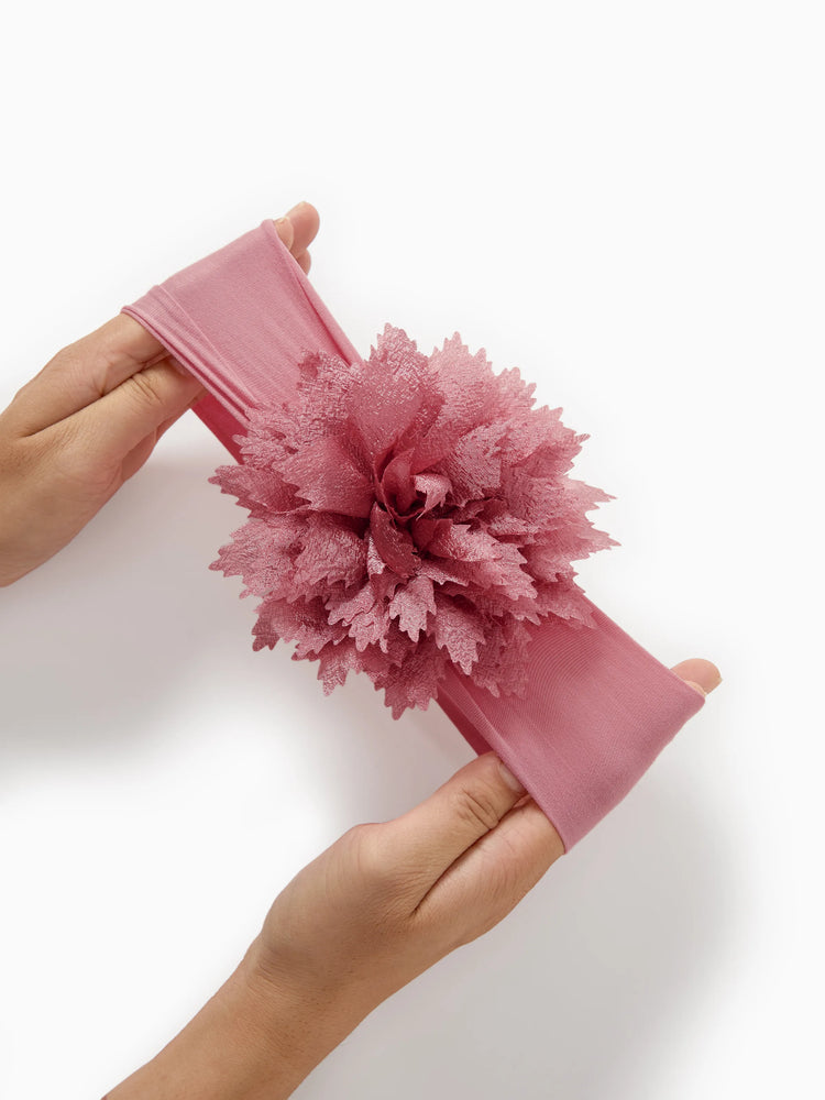 Bandeau à fleurs rose foncé pour bébé/petite fille