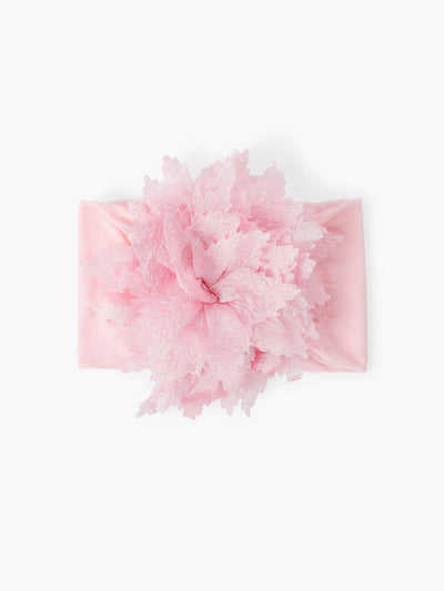 Bandeau à fleurs rose clair pour bébé/petite fille