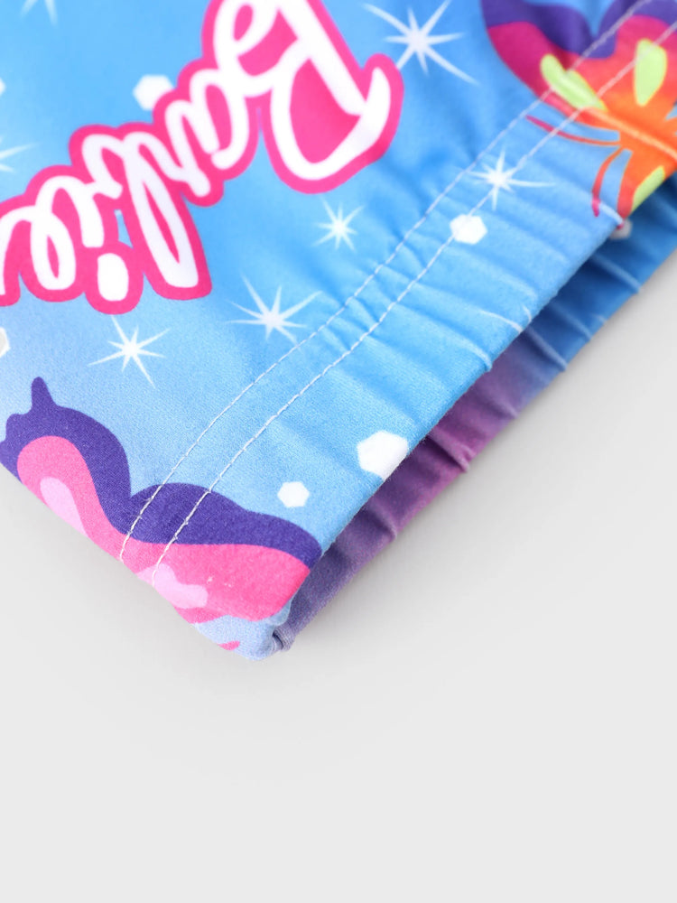 Barbie Toddler Girl 2pcs Cotton Crepe Long-sleeve Top and Printed Pants Sets White