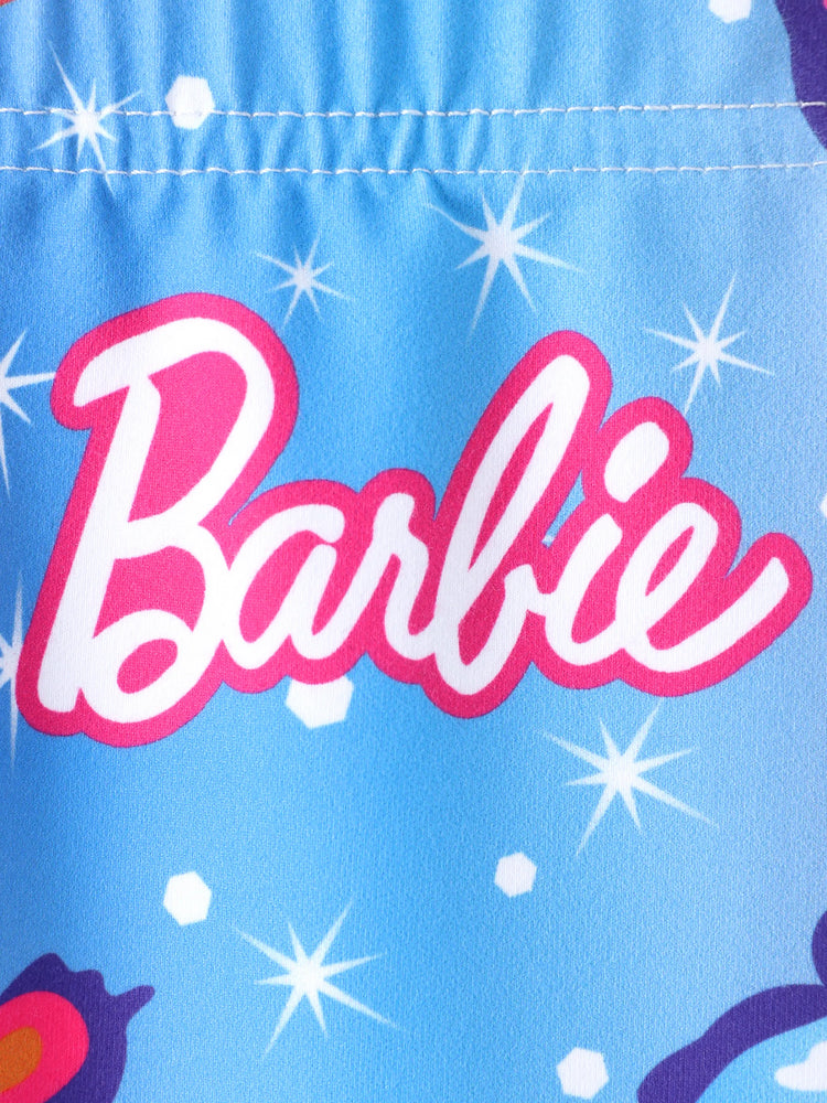 Barbie Toddler Girl 2pcs Cotton Crepe Long-sleeve Top and Printed Pants Sets White