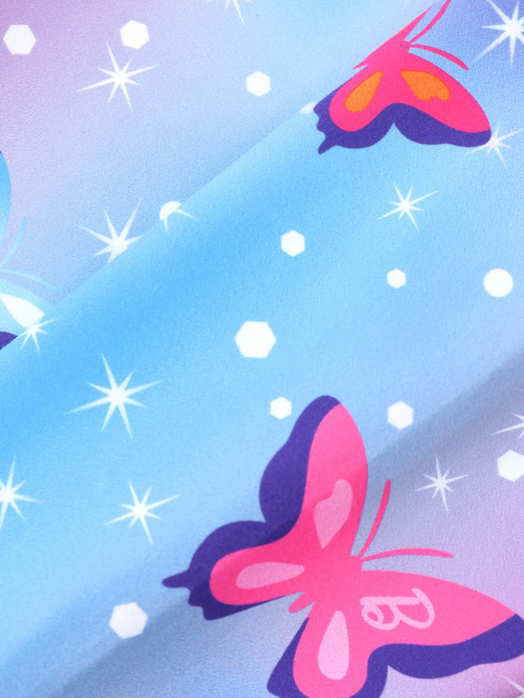 Barbie Toddler Girl 2pcs Cotton Crepe Long-sleeve Top and Printed Pants Sets White