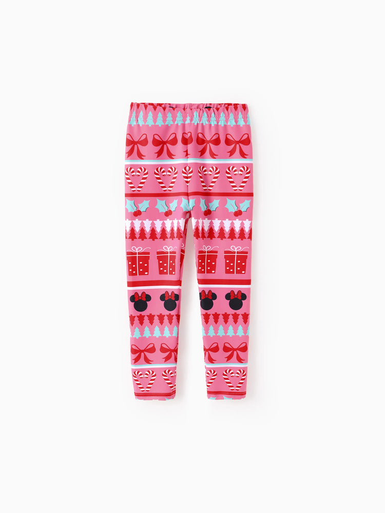 Conjunto de sudadera y leggings con volantes de Mickey y sus amigos de Disney para niñas pequeñas/niñas, color rojo claro, 2 piezas