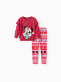 Ensemble 2 pièces sweat-shirt à volants et leggings Disney Mickey et ses amis pour petite fille, rouge clair