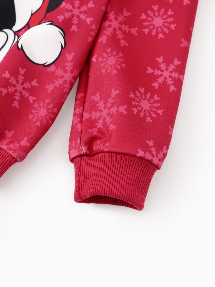 Conjunto de sudadera y leggings con volantes de Mickey y sus amigos de Disney para niñas pequeñas/niñas, color rojo claro, 2 piezas