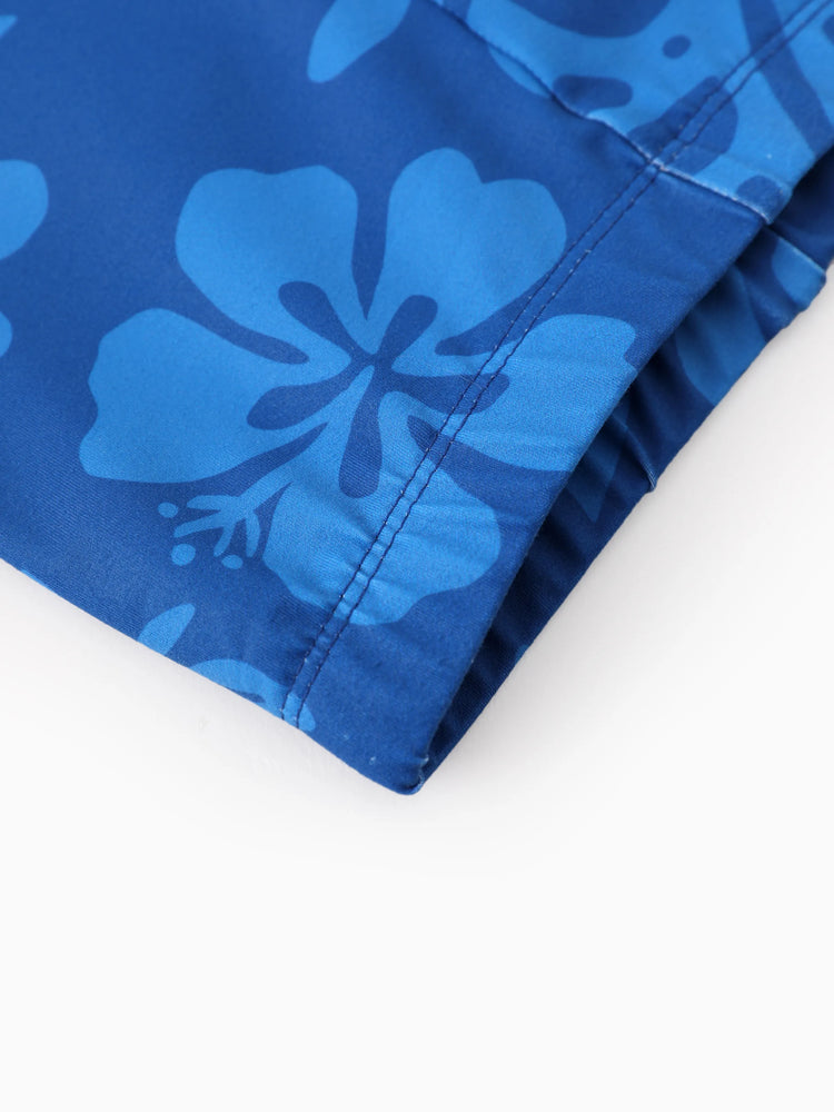 Disney Stitch Toddler/Kids Girl Stitch Ruffled Floral Print Top and Pants Set Blue