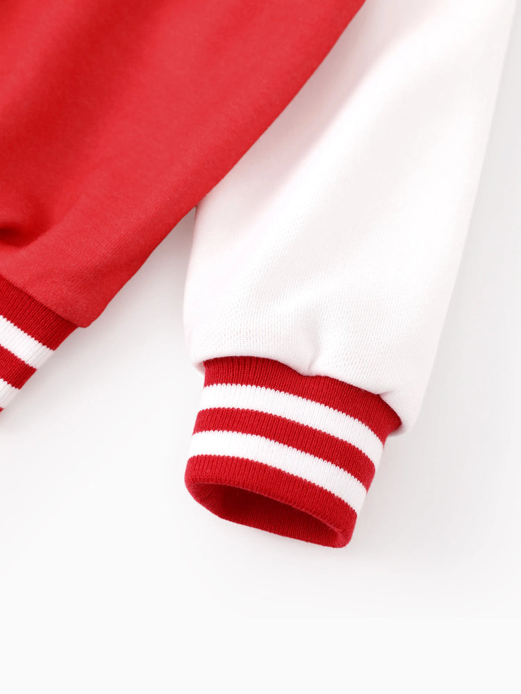 Disney Stitch Toddler/Kids Boy Christmas Colorblock Bomber Jacket Red