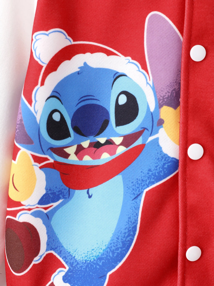 Disney Stitch Toddler/Kids Boy Christmas Colorblock Bomber Jacket Red