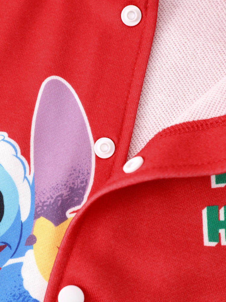 Disney Stitch Toddler/Kids Boy Christmas Colorblock Bomber Jacket Red