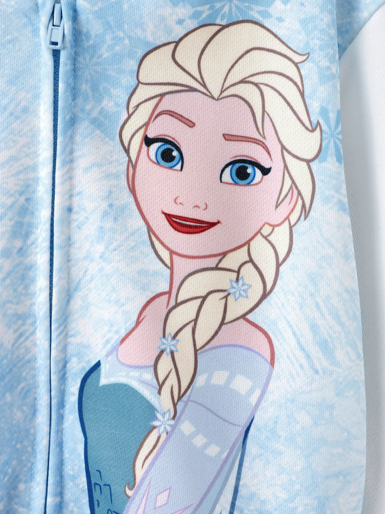 Blouson aviateur imprimé flocons de neige Elsa Disney La Reine des Neiges pour petite fille, bleu