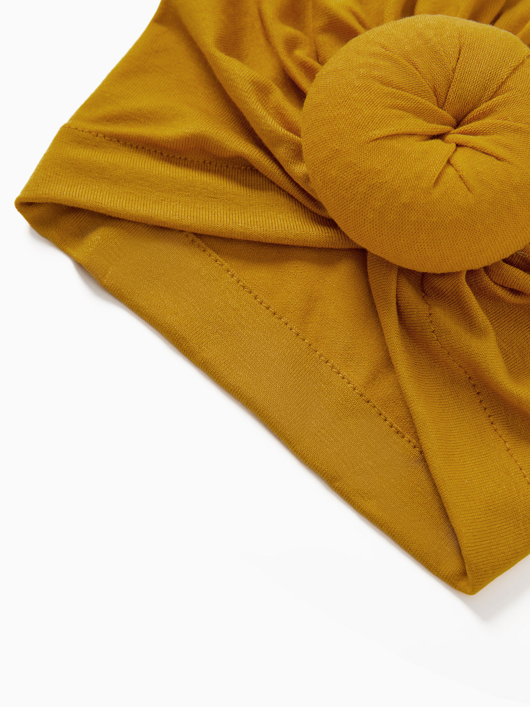 Gorro de bebé/niño pequeño con nudo sólido para recién nacido, color jengibre