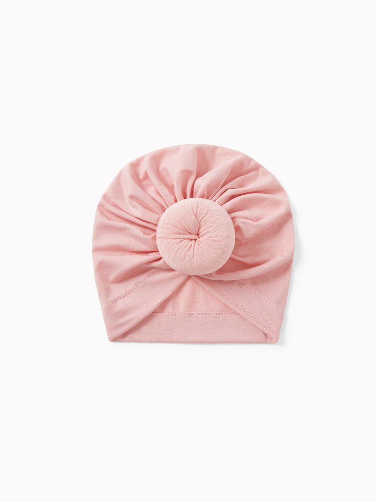Baby / Toddler Sweet Solid Knot Newborn Hat Pink