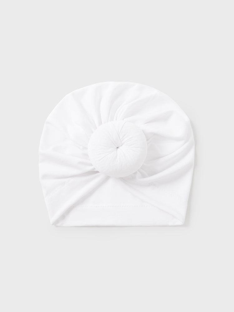 Baby / Toddler Sweet Solid Knot Newborn Hat White