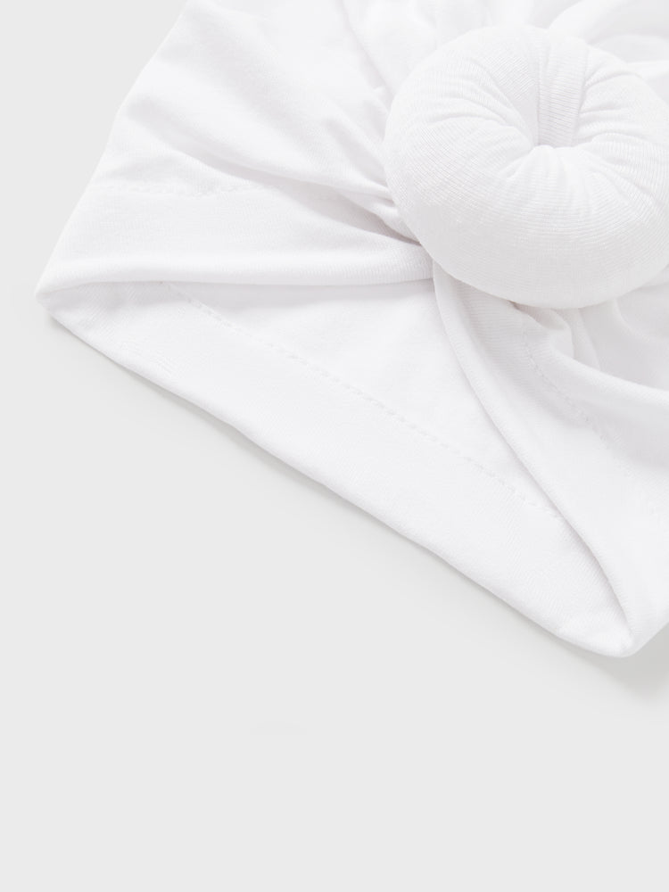 Baby / Toddler Sweet Solid Knot Newborn Hat White