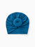 Bonnet de nouveau-né à nœud solide pour bébé/enfant, bleu
