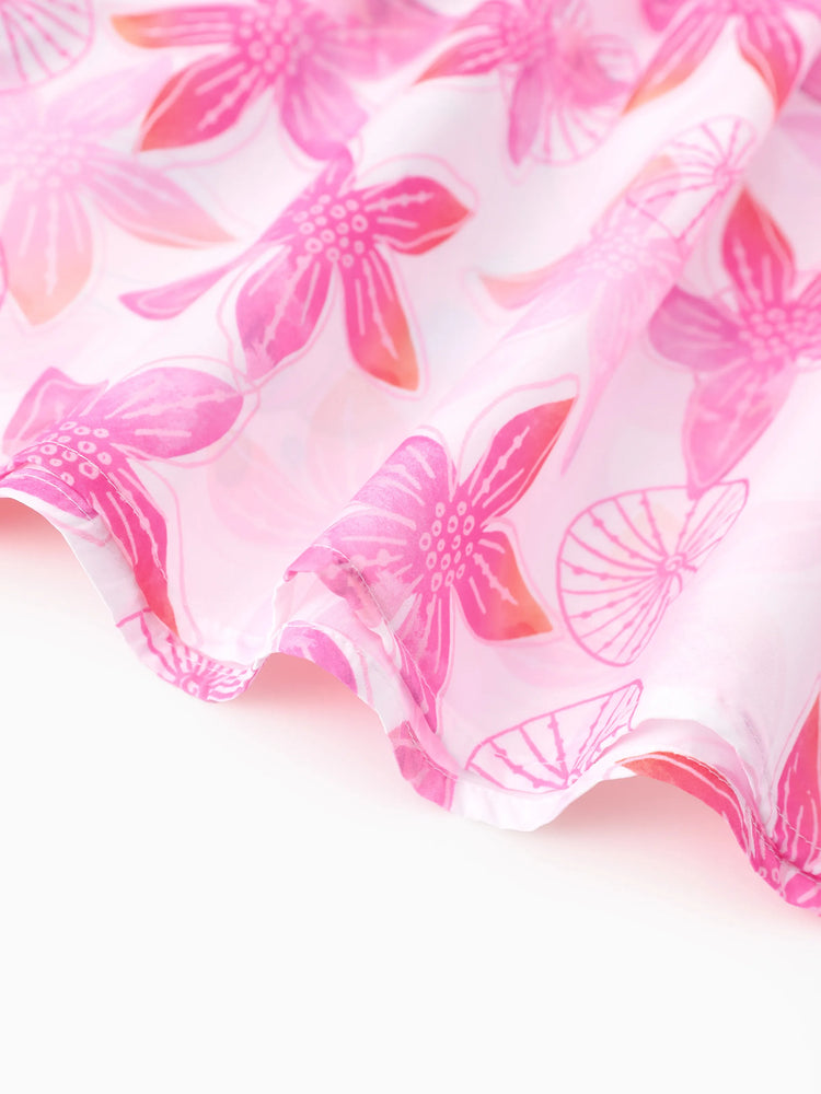 Robe à volants et manches flottantes pour petite fille Disney Princess Ariel, rose