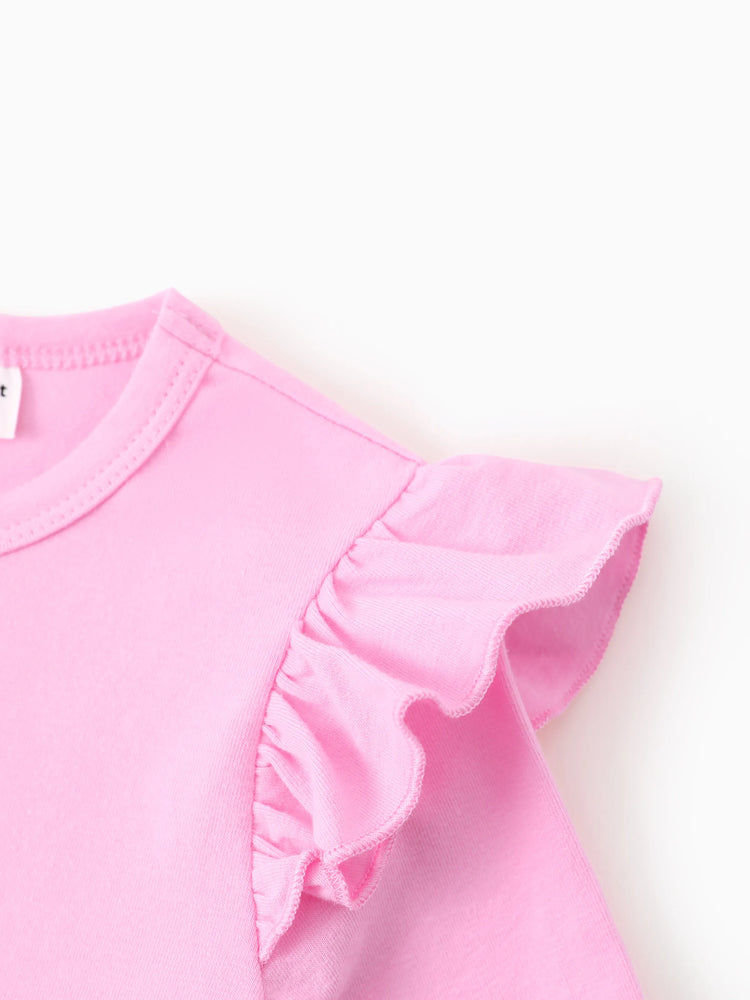 Robe à volants et manches flottantes pour petite fille Disney Princess Ariel, rose