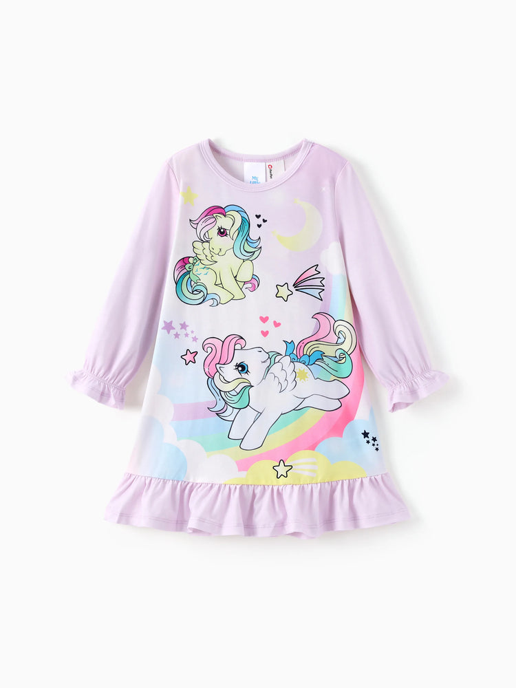 My Little Pony Toddler Girl Casual Ruffle Pajamas Nightgown Light Purple