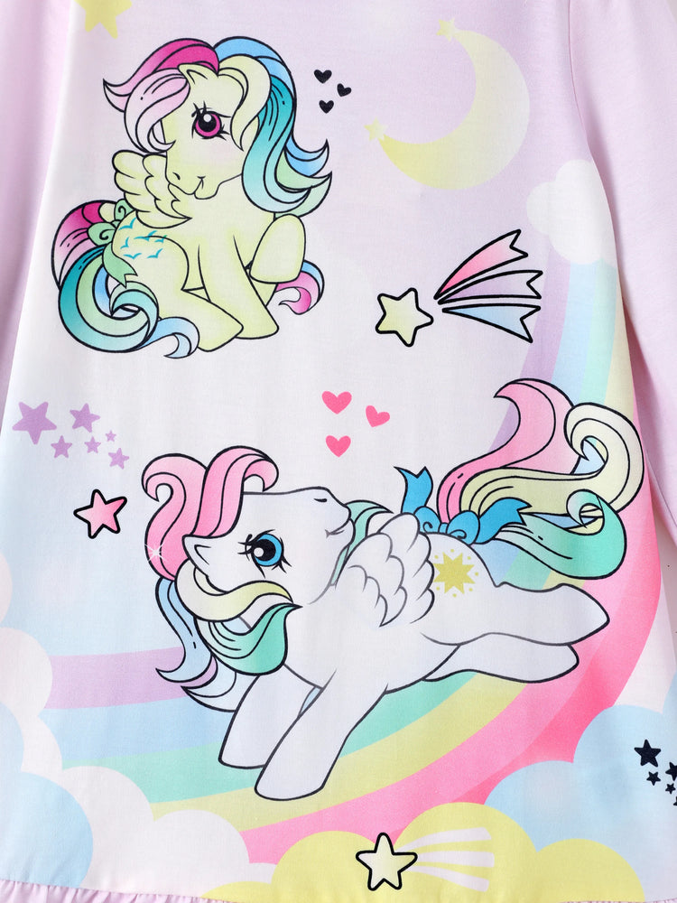 My Little Pony Toddler Girl Casual Ruffle Pajamas Nightgown Light Purple