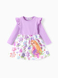 Disney Princess Toddler Girl Rapunzel Childlike Ruffle Flutter-sleeve Dress Light Purple