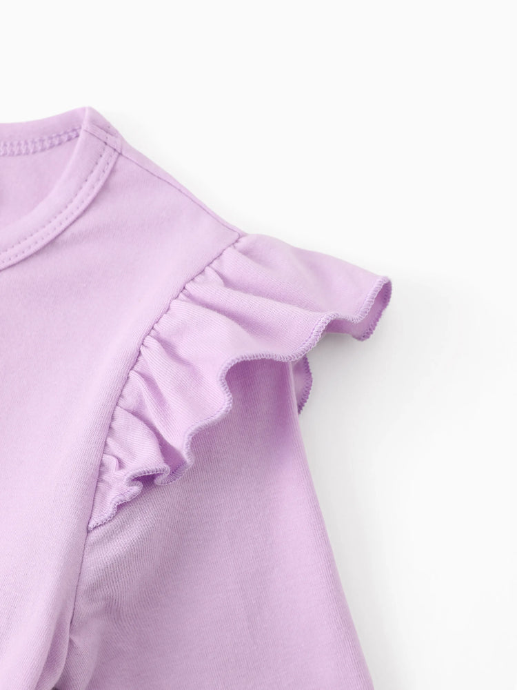 Disney Princess Toddler Girl Rapunzel Childlike Ruffle Flutter-sleeve Dress Light Purple