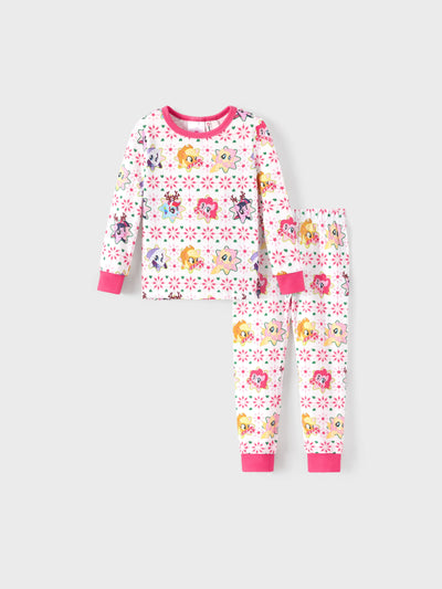 My Little Pony Christmas Toddler/Kid Girl 2pcs Organic Cotton Snug-fitting Pajamas Set Pink