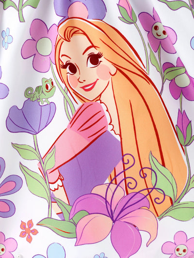 Robe à volants et manches flottantes pour petite fille Disney Princess Raiponce, violet clair