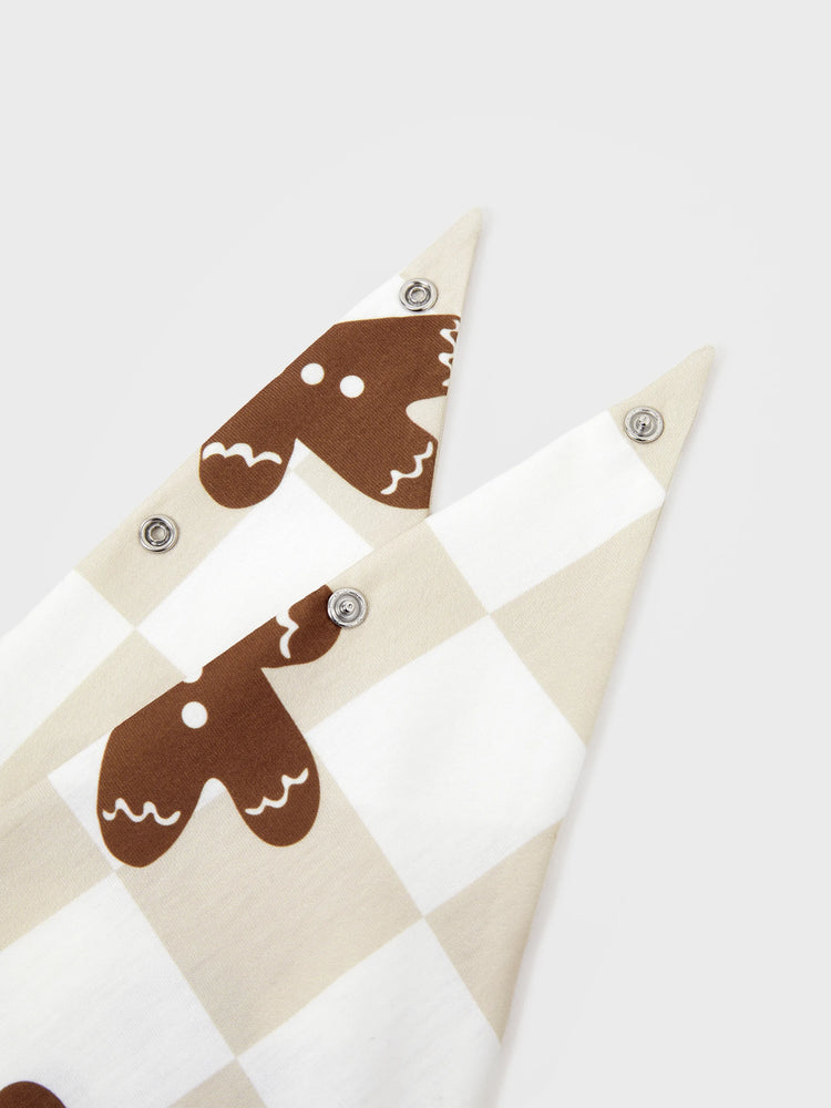 Ensemble pyjama de Noël assorti pour toute la famille, pyjama à carreaux, imprimé pain d'épices, avec chaussettes de Noël, kaki