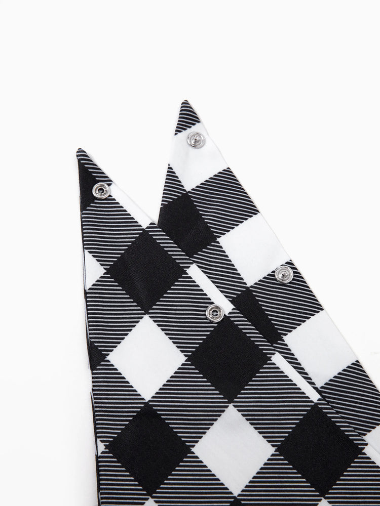 Christmas Matching Family Pajamas Set Allover Black Grid Print Long-sleeve PJS with Christmas Socks Black