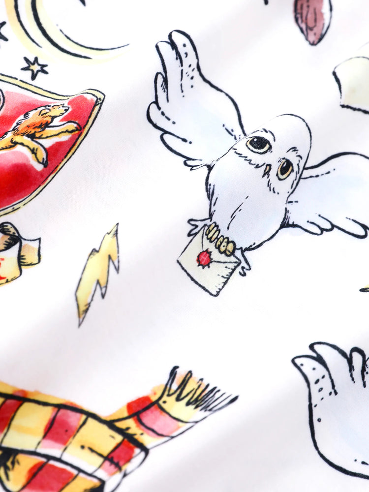 Harry Potter Kind Mädchen Rüschen Rand Pyjamas Nachthemd weiß