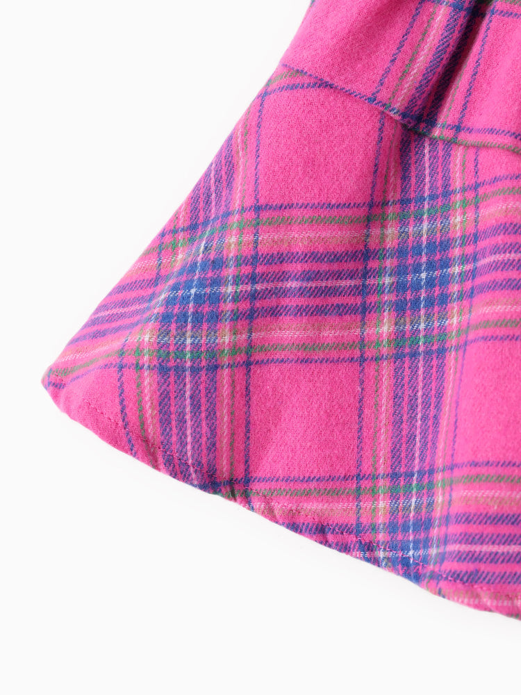 Disney Mickey and Friends Toddler Girl 2pcs Minnie Mouse Character Print Cotton Long-sleeve Top And Tweed Bowknot Skirt Set Hot Pink