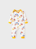 Combinaison à manches longues en coton bio Disney Winnie l'ourson arc-en-ciel pour bébé fille, jaune