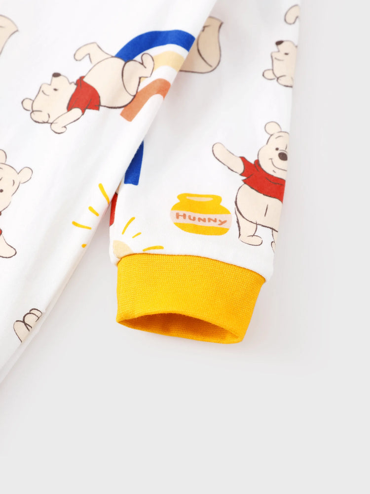 Combinaison à manches longues en coton bio Disney Winnie l'ourson arc-en-ciel pour bébé fille, jaune