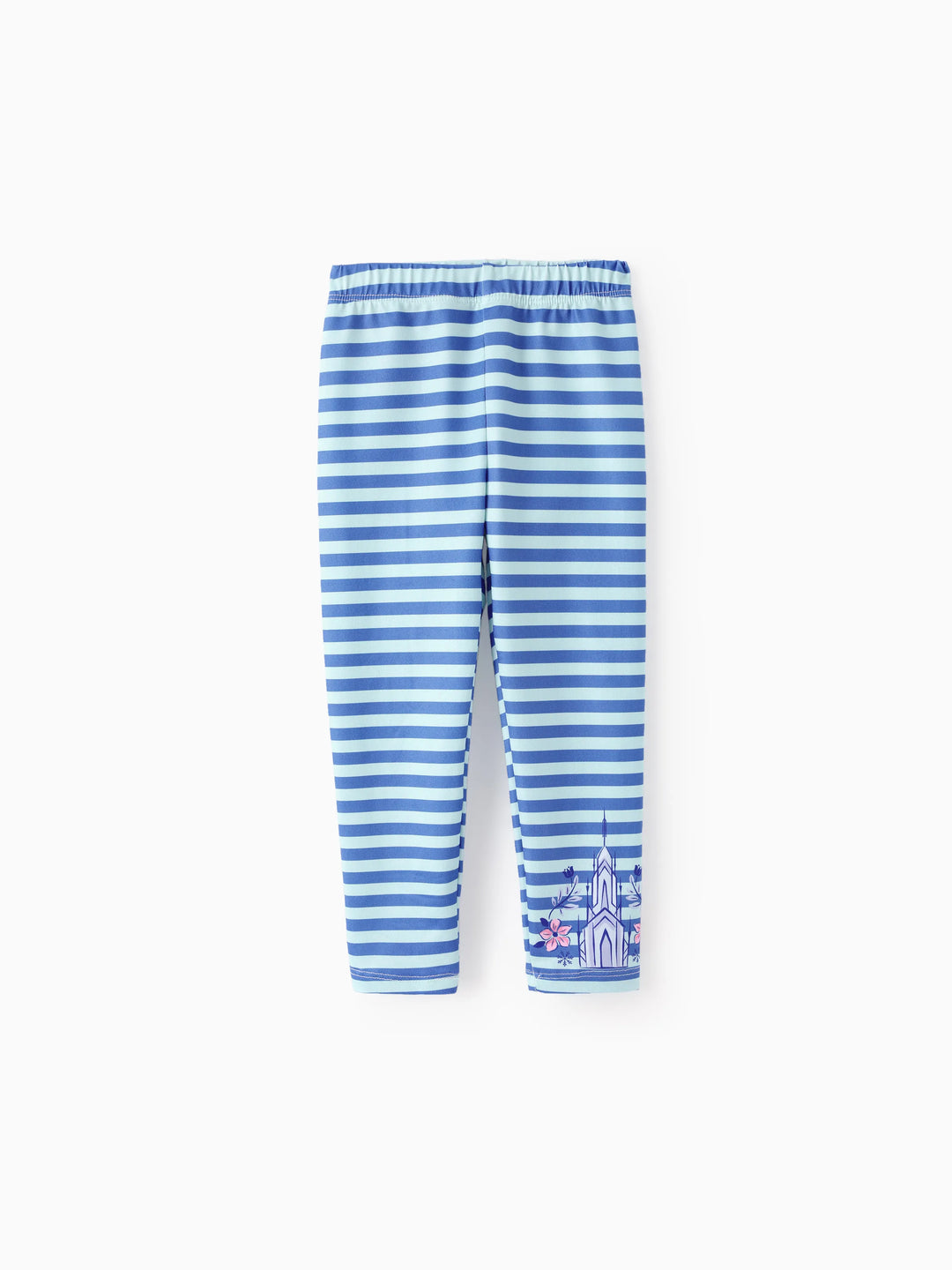 Ensemble 2 pièces haut à volants et leggings à imprimé floral Elsa pour petite fille Disney La Reine des Neiges, bleu clair