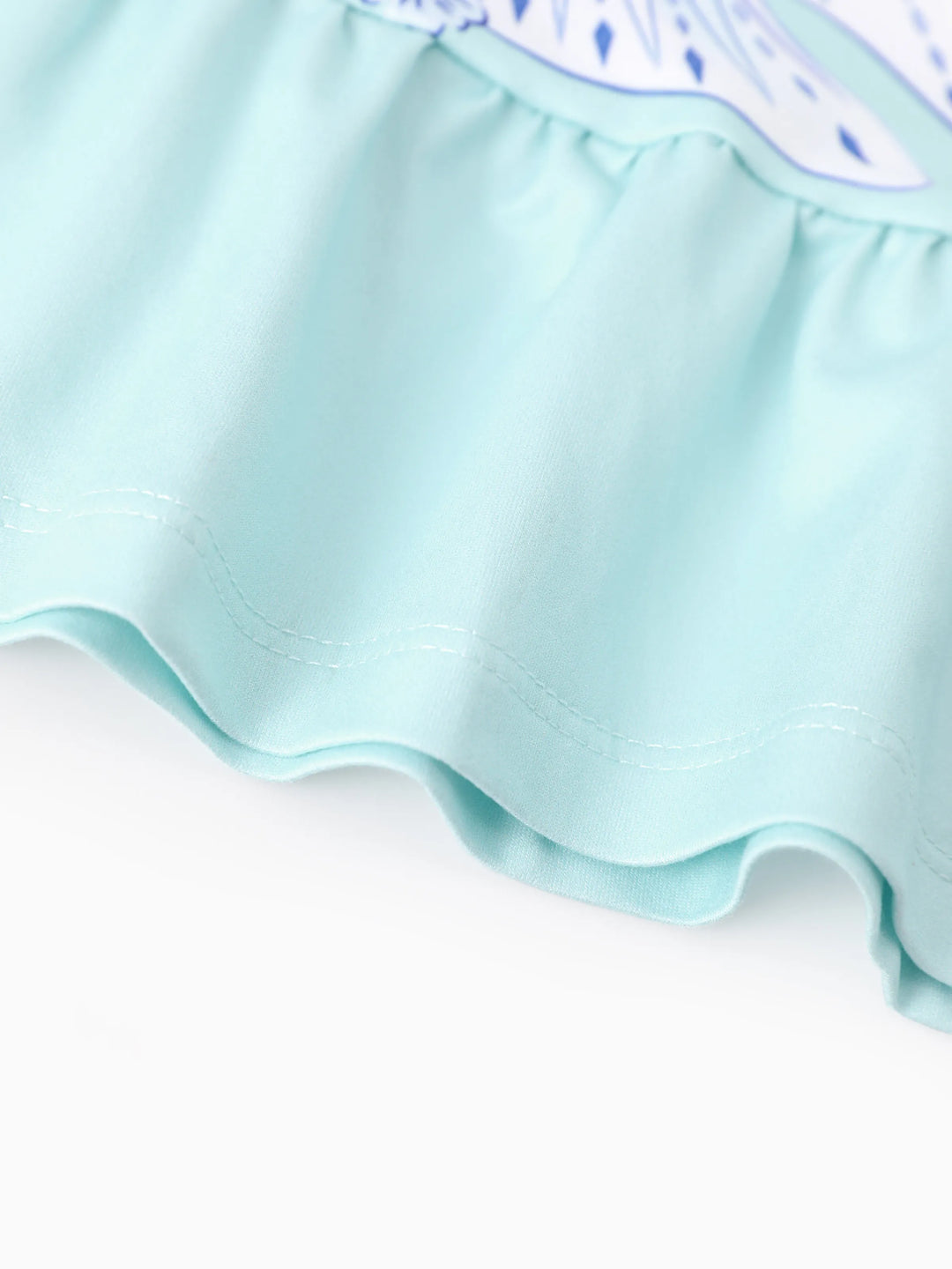 Ensemble 2 pièces haut à volants et leggings à imprimé floral Elsa pour petite fille Disney La Reine des Neiges, bleu clair