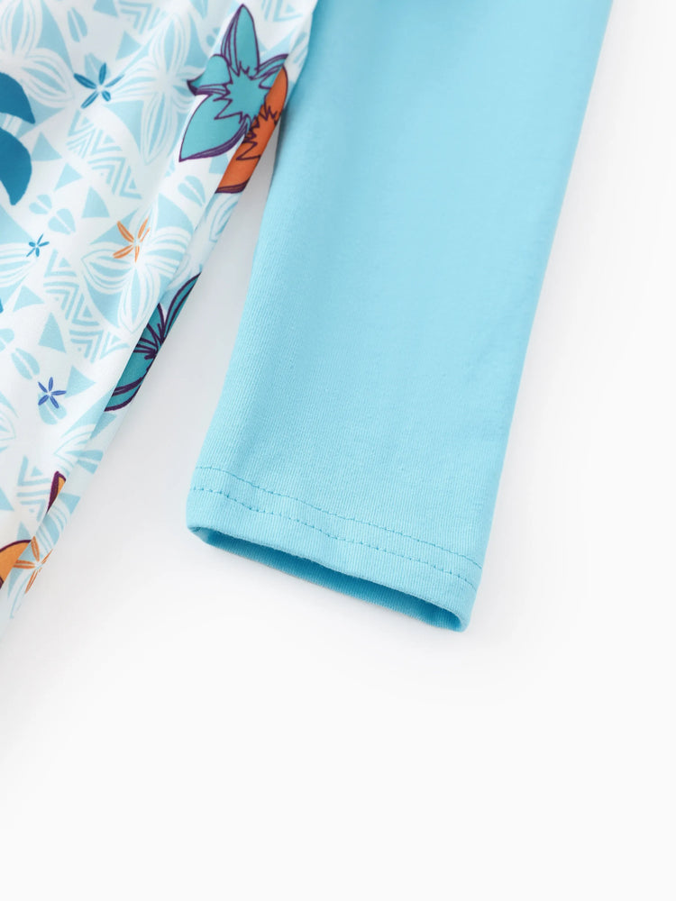 Disney Princess Toddler Girl Moana Childlike Ruffle Flutter-sleeve Dress Turquoise