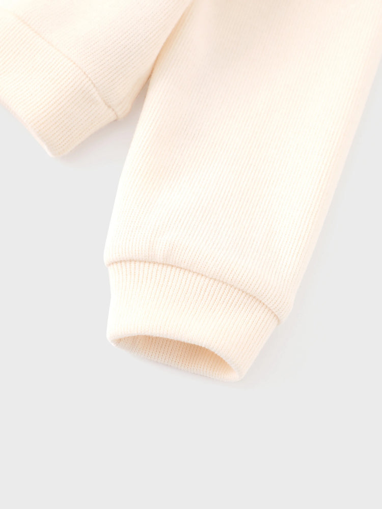 Disney Mickey and Friends Toddler Girl 2pcs Mickey Mouse Cotton Long-sleeve Top And Tweed Bowknot Skirt Set Beige