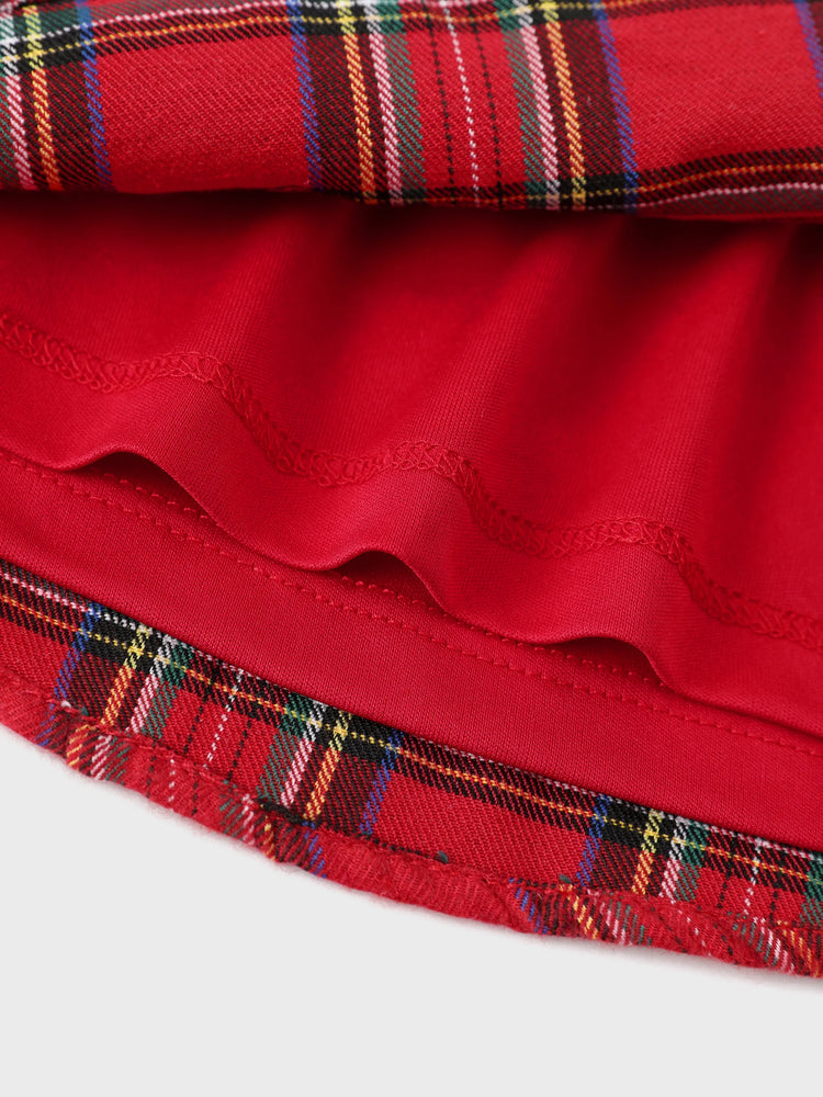 Disney Mickey and Friends Toddler Girl 2pcs Mickey Mouse Cotton Long-sleeve Top And Tweed Bowknot Skirt Set Beige