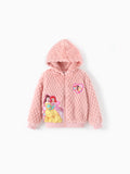 Disney Princess Toddler Girl Belle&Ariel Double-sided Fleece Hooded Jacket Pink