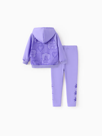 Disney Princess Toddler Girl Rapunzel Hoodie Sweatshirt and Leggings Set Purple