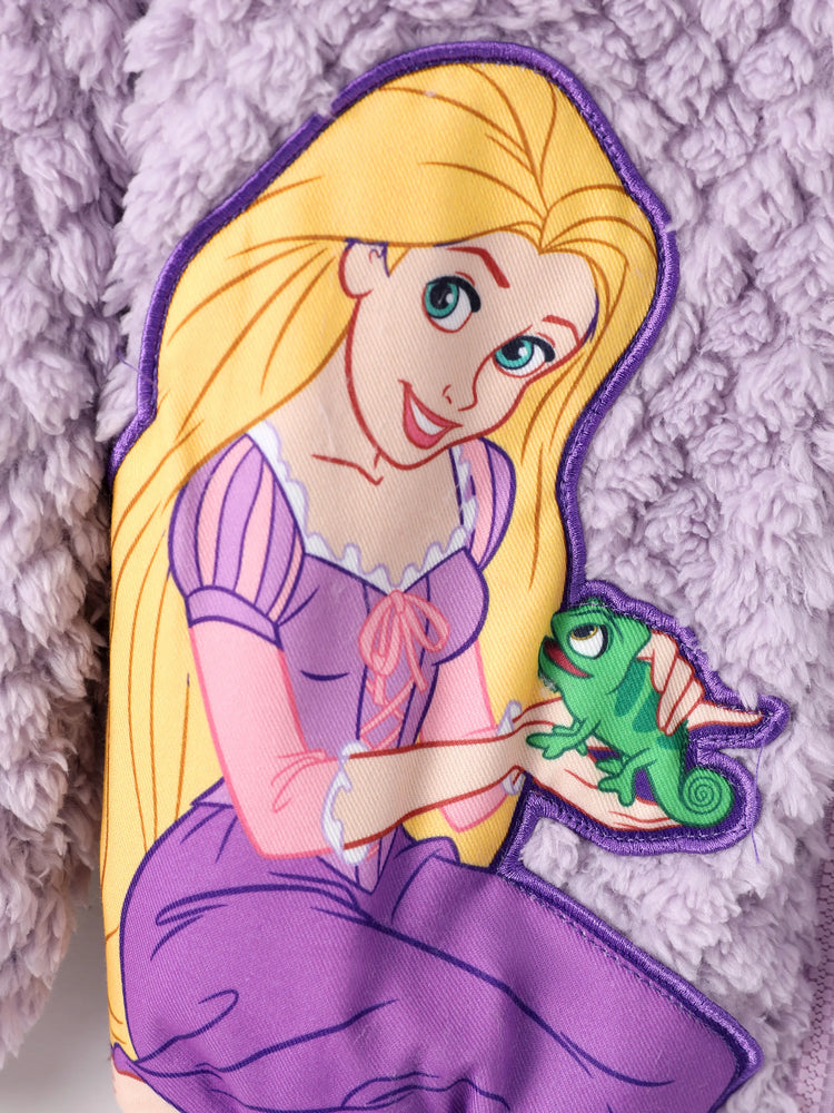 Veste polaire à capuche double face violette Disney Princess Raiponce pour petite fille