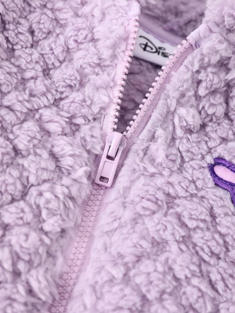 Veste polaire à capuche double face violette Disney Princess Raiponce pour petite fille